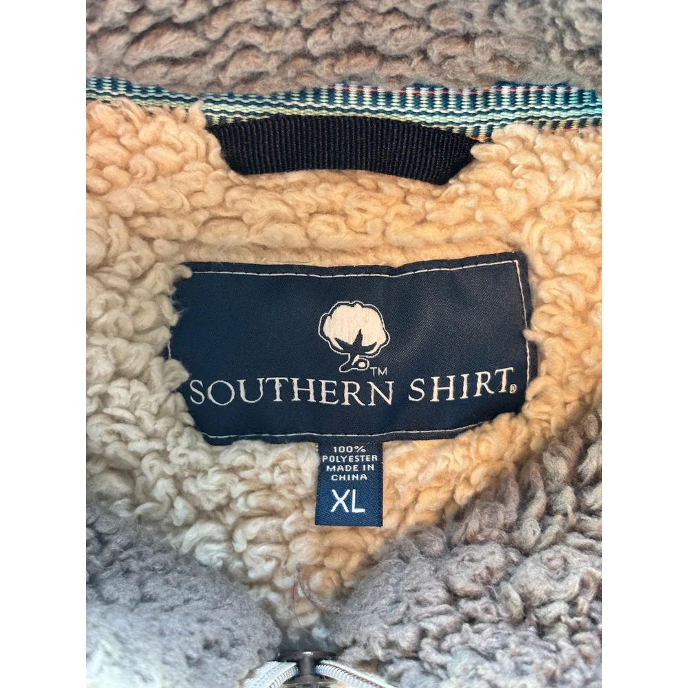 Southern Shirt Co Sherpa Fleece Quarter Zip Pullover Oatmeal Mens XL 1V001-205